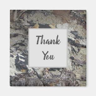 Thank You Driftwood Pattern Photo Beach Nature Magnet