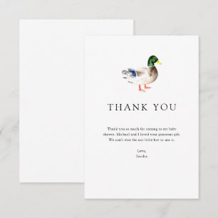 Thank you Duck Baby Shower Elegant Simple Minimal Card