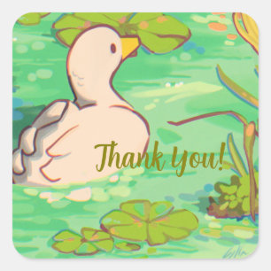 Thank You duck, duck Square Sticker