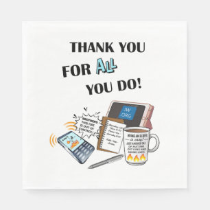 "Thank you Elders" (deserve double honor)  Napkin