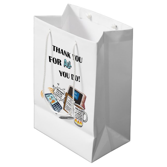 "Thank you Elders" (Due Double Honor)  Medium Gift Bag (Front Angled)