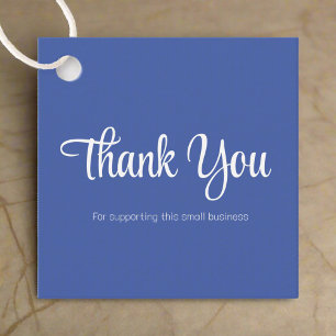 Thank You Elegant Blue Handmade Branding Packaging Favour Tags
