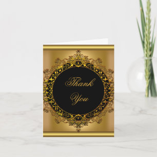 Thank You Elegant Gold Black Card