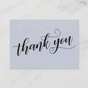 Thank You Elegant Typography Blue Wedding Favour Enclosure Card