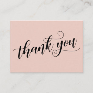 Thank You Elegant Typography Blush Wedding Favor Enclosure Card