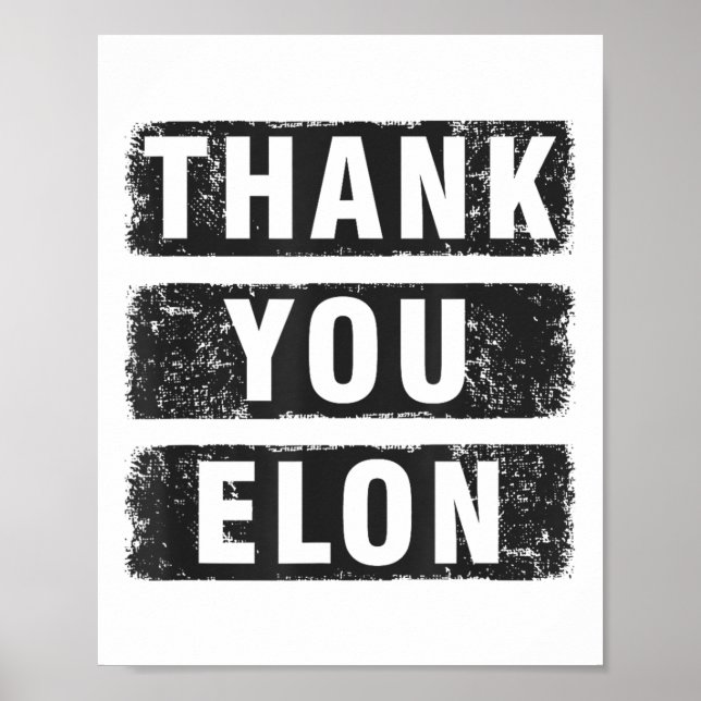 Thank You Elon  Poster (Front)