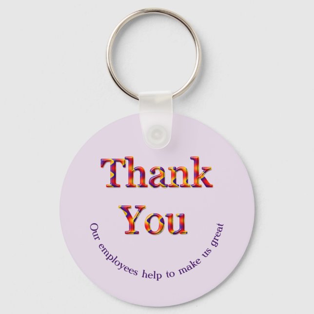 Thank You Employee Appreciation Colourful Smile Keychain (Front)