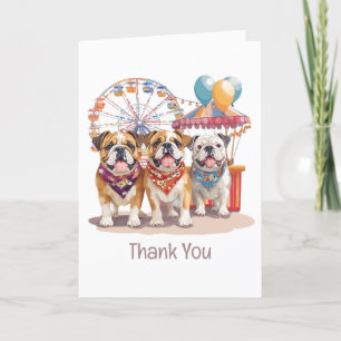 Thank You English Bulldogs At A Carnival  Card