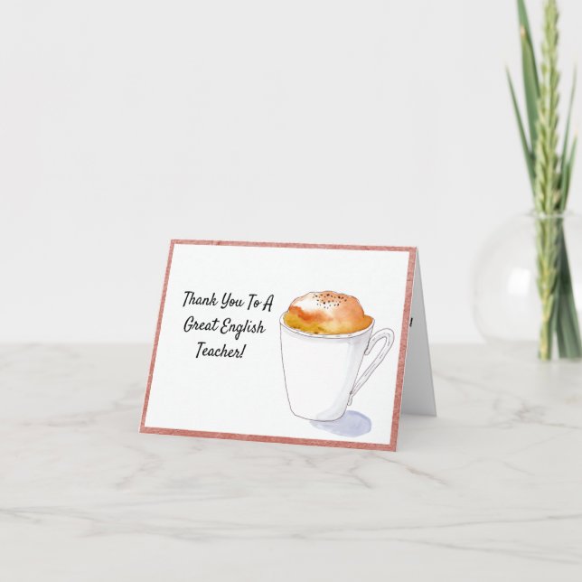 Thank You English Teacher Watercolor Cappuccino (Front)