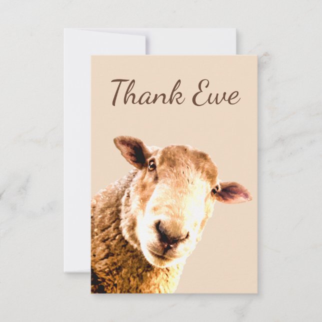 Thank You Ewe Sheep Animal Humour (Front)