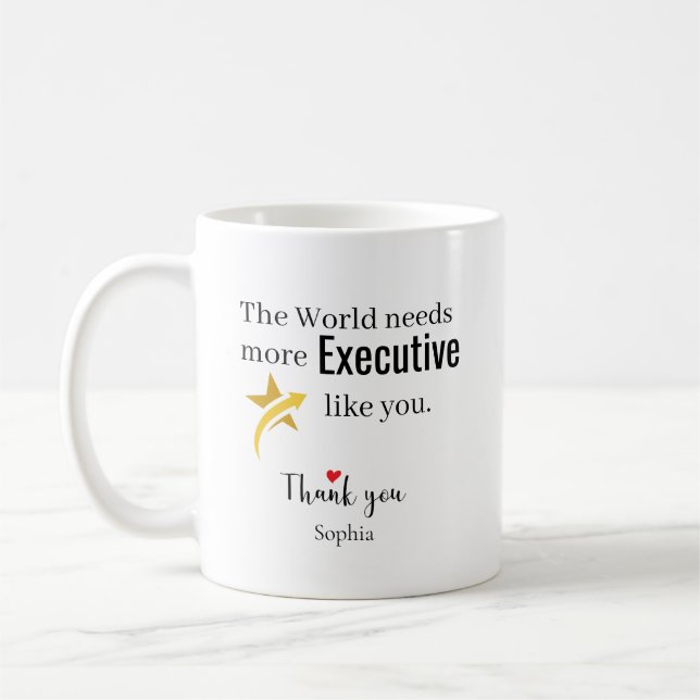 Thank You Executive — Custom Name Coffee Mug (Left)