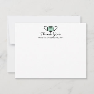 Thank You Face Mask Script Medical Nurse Doctor Card