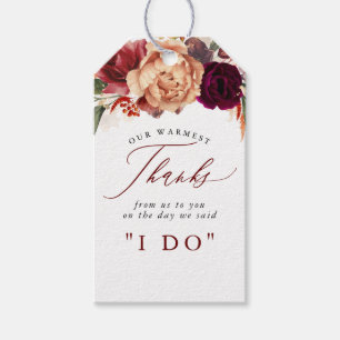 Thank You Fall Flowers Botanical Rustic Gift Tags