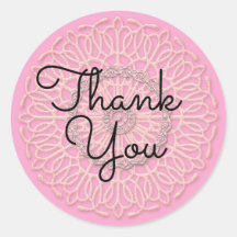 Thank You Fancy Pink Gratitude Sticker