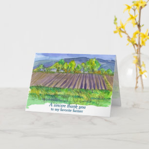 Thank You Farmer Fields Mountains Landscape Card