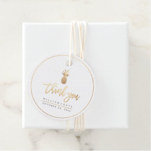 Thank You, Faux Gold Pineapples Favour Tags