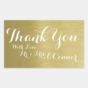 thank you faux gold sticker