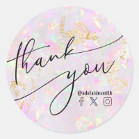 thank you faux iridescent opal