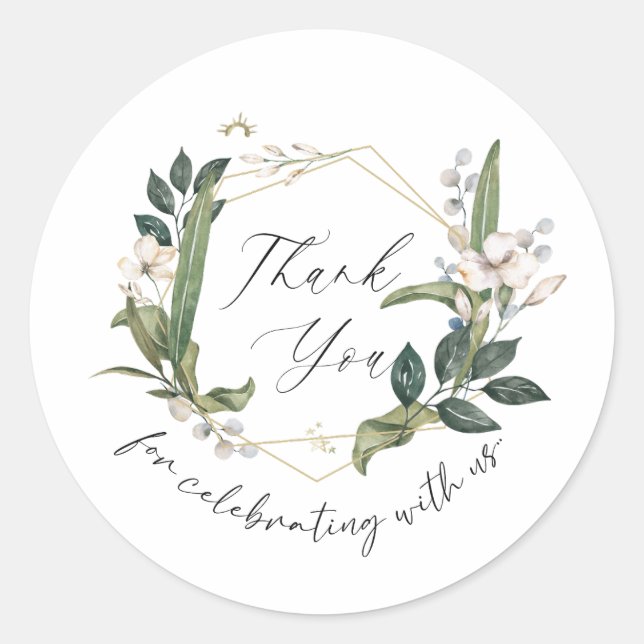 Thank You Favor Sticker, Wedding sticker (Devant)