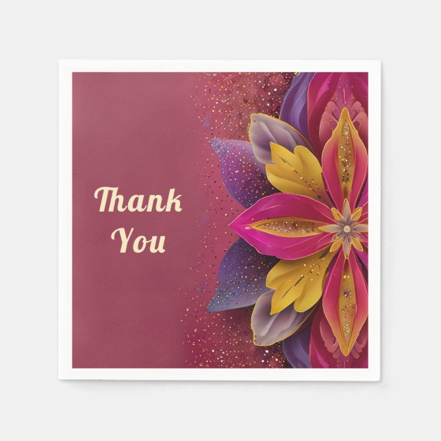 Thank you favor wedding gift bags napkin (Front)