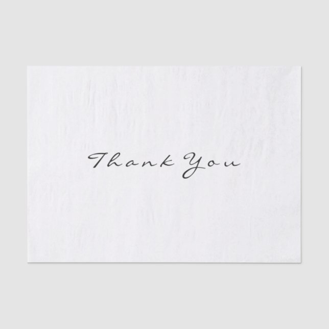 Thank You Favour Bridal Black White Wedding Tissue Paper (Front)