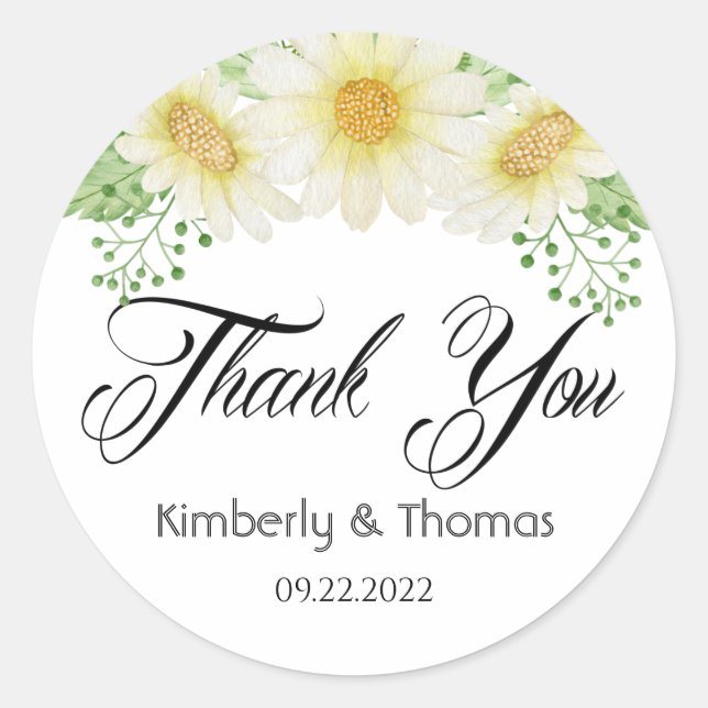 Thank you Favour Classic Round Sticker (Front)