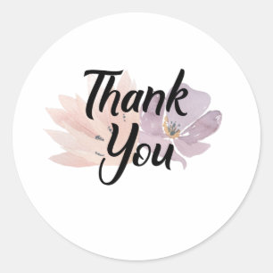 Thank You Favour Floral Classic Round Sticker
