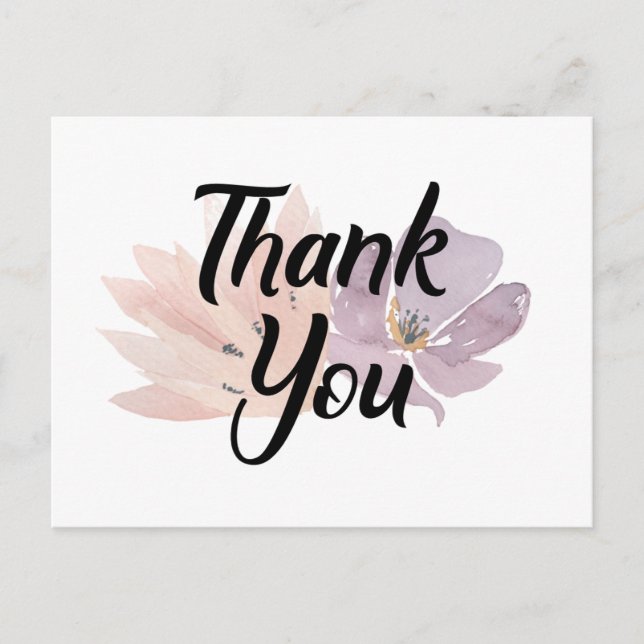 Thank You Favour Floral Postcard (Front)