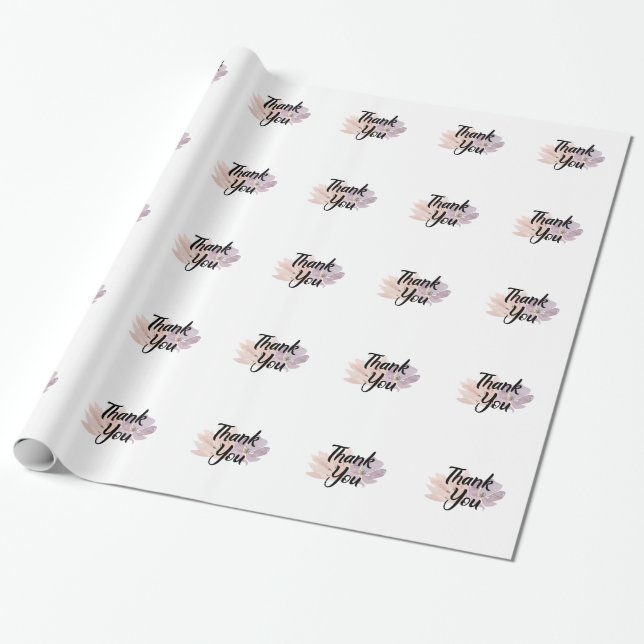 Thank You Favour Floral Wrapping Paper (Unrolled)