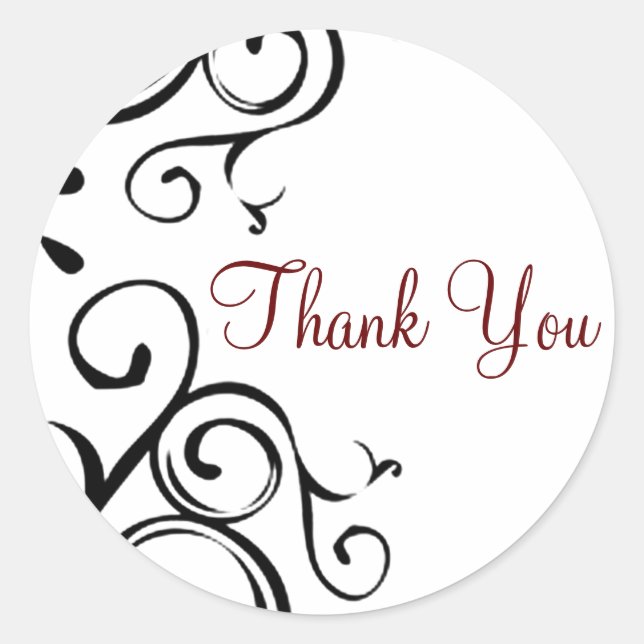 Thank You Favour Sticker - Large (Front)