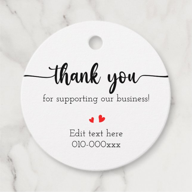 Thank You Favour Tag (Front)