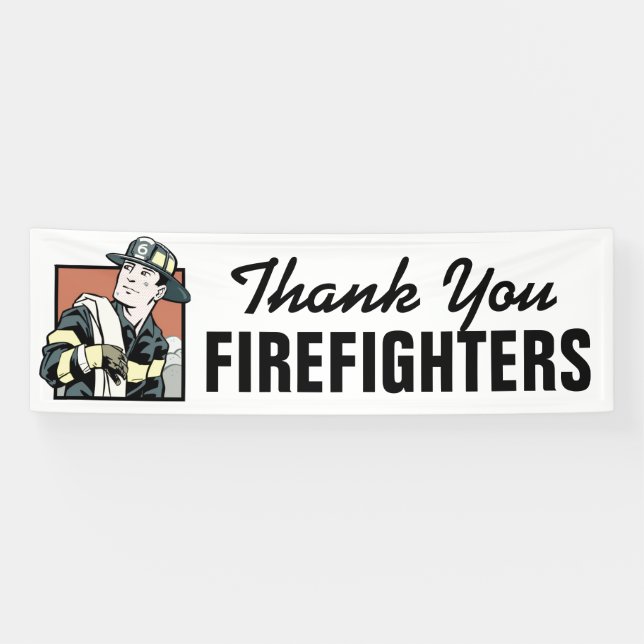 Thank you Firefighters customizable banner sign (Horizontal)