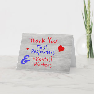 Thank You First Responders and Essential Workers Card
