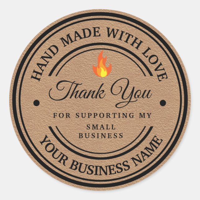 Thank You Flame Classic Round Sticker  (Front)