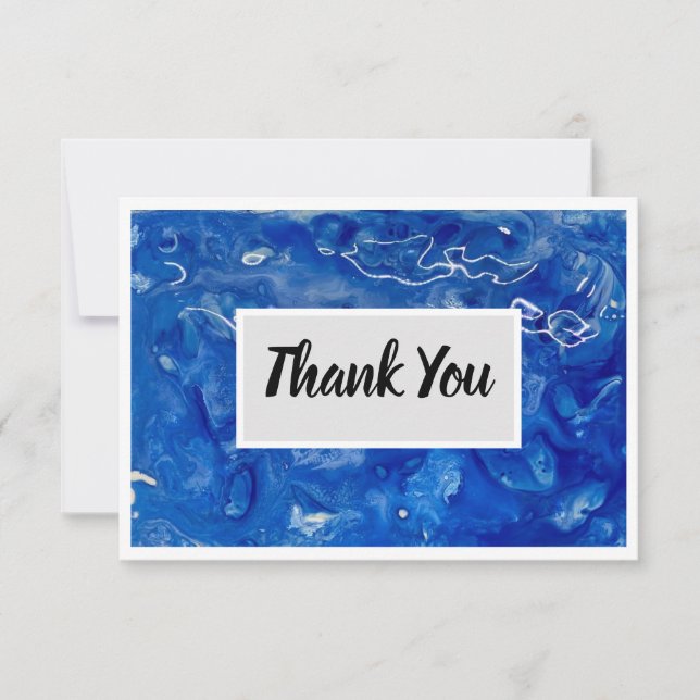 Thank You Flat 3.5" x 5" Notecard - Blue (Front)