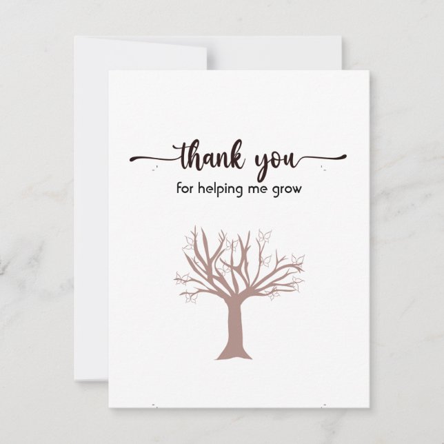 Thank You Flat Card, Cute and Simple (Front)