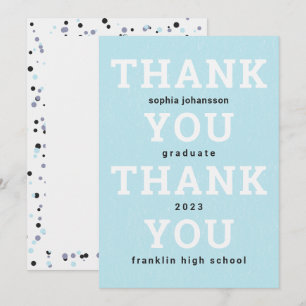 Thank You Flat Graduation Arctic Blue Card