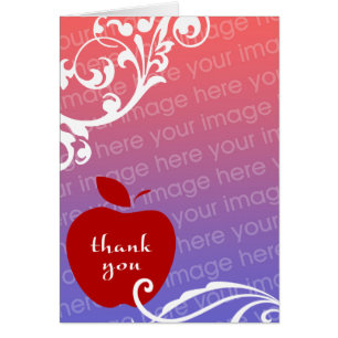 thank you floral apple photo card