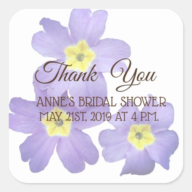 Thank you , Floral Bridal Shower Stickers (Front)
