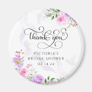 Thank You Floral Elegant Bridal Shower Coffee Drin Magnet