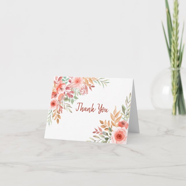 Thank You Floral Folded Card (Front)