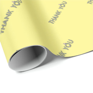 Thank You Floral Outlined Pattern Wrapping Paper