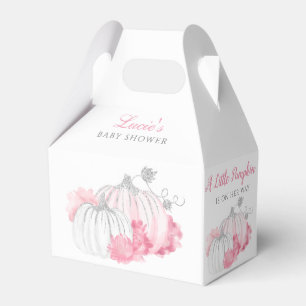 Thank You Floral Pink Pumpkin Girl Baby Shower Favor Box