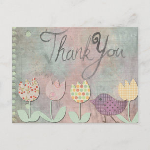 Thank You Floral Postcard