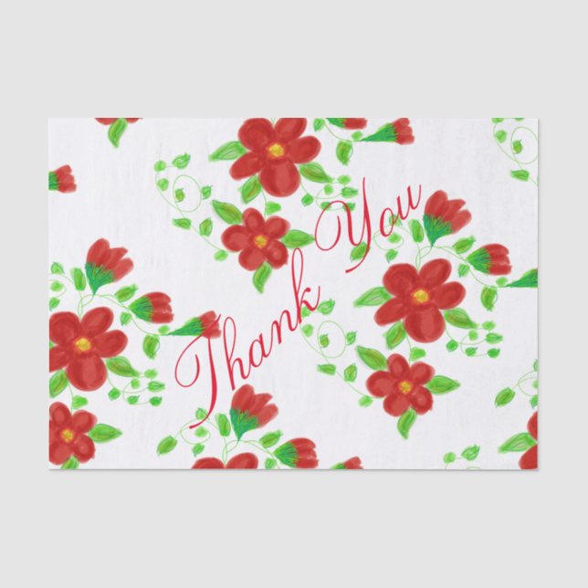 Thank You Floral Tissue Paper (Front)