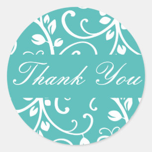 Thank You Floral Vine Envelope Sticker Seal
