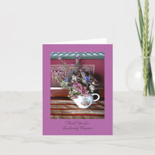 Thank You Floral, Vintage Flowers Teapot Note Card