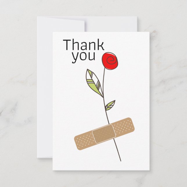 Thank You Flower And Plaster For Nurse Doctor (Front)