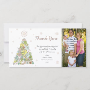 Thank You Flower Christmas Tree Photocard Template