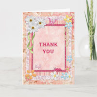 Thank you, flowers and butterflies craft card